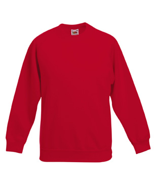 FELPA RAGLAN BAMBINO classic ( FRUIT OF THE LOOM ) rosso